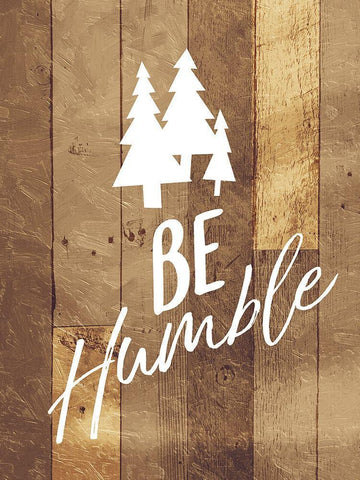 Be Humble Trees Black Ornate Wood Framed Art Print with Double Matting by Villa, Mlli