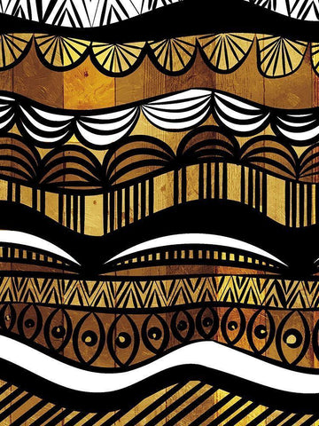 Wood Flow Black Ornate Wood Framed Art Print with Double Matting by Villa, Mlli