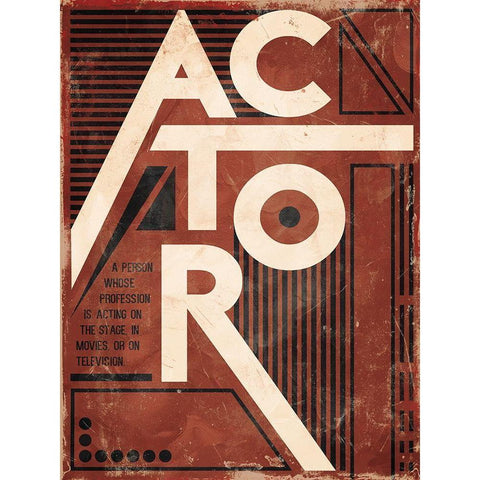Actor Definition Black Modern Wood Framed Art Print with Double Matting by Villa, Mlli