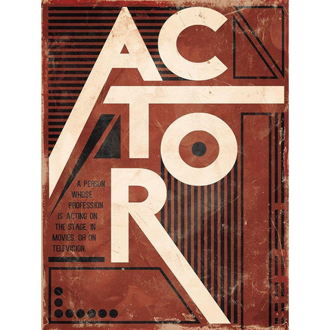 Actor Definition Black Modern Wood Framed Art Print by Villa, Mlli