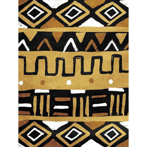 Tribal Meeting Gold Ornate Wood Framed Art Print with Double Matting by Villa, Mlli