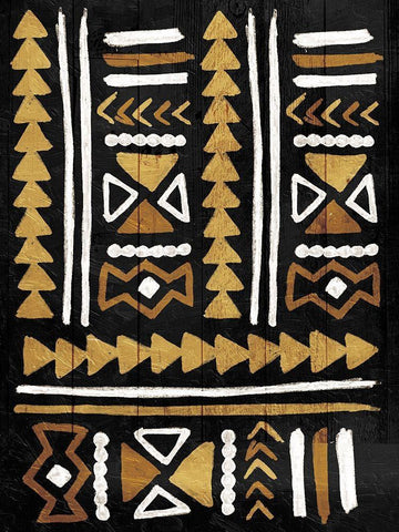 Wooden Tribal White Modern Wood Framed Art Print with Double Matting by Villa, Mlli