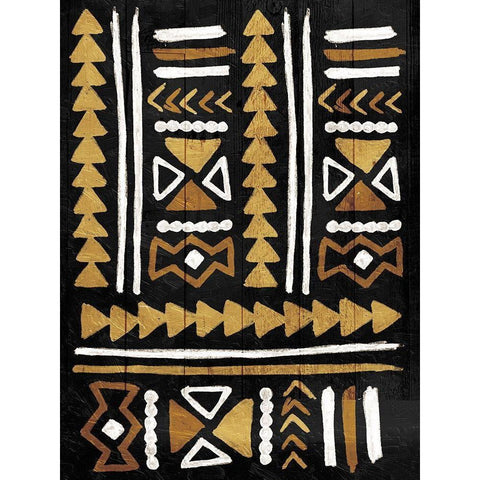 Wooden Tribal Black Modern Wood Framed Art Print by Villa, Mlli