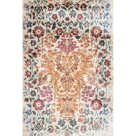 Floral Rug White Modern Wood Framed Art Print by Villa, Mlli