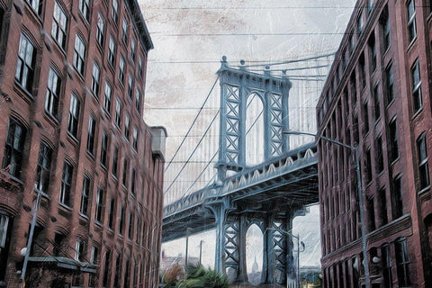 I See A Bridge White Modern Wood Framed Art Print with Double Matting by Villa, Mlli