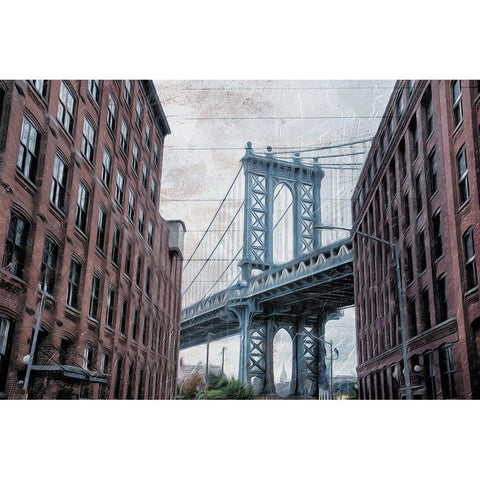 I See A Bridge White Modern Wood Framed Art Print by Villa, Mlli