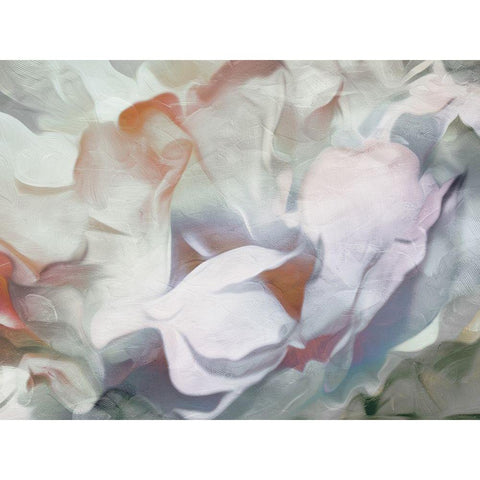 Calm Floral Abstract White Modern Wood Framed Art Print by Villa, Mlli