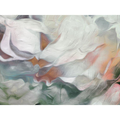 Calm Floral Abstract Mate Black Modern Wood Framed Art Print with Double Matting by Villa, Mlli