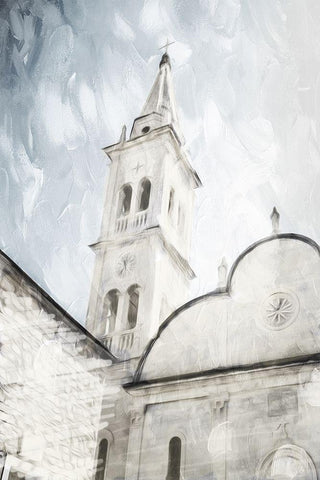 Look At The Church White Modern Wood Framed Art Print with Double Matting by Villa, Mlli