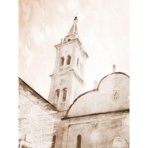 Look At The Church Sepia Gold Ornate Wood Framed Art Print with Double Matting by Villa, Mlli