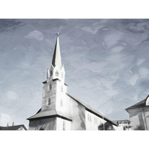 High Church Black Modern Wood Framed Art Print with Double Matting by Villa, Mlli