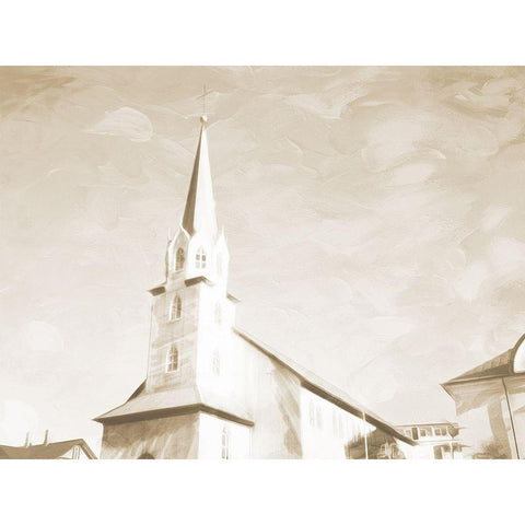 Sepia High Church Gold Ornate Wood Framed Art Print with Double Matting by Villa, Mlli