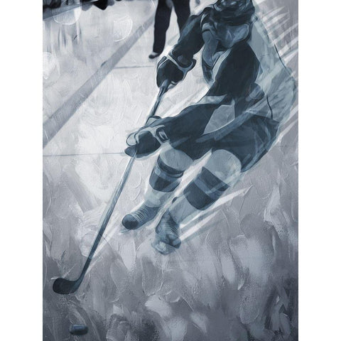 Hockey Move White Modern Wood Framed Art Print by Villa, Mlli