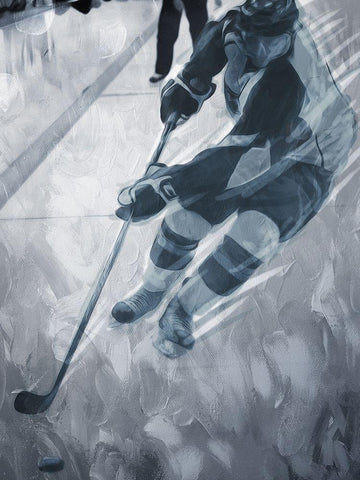 Hockey Move Black Ornate Wood Framed Art Print with Double Matting by Villa, Mlli