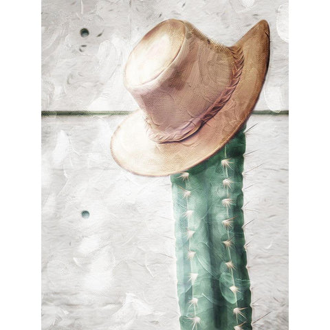 Cactus Hat White Modern Wood Framed Art Print by Villa, Mlli