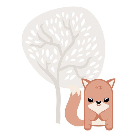 Fox Tree White Modern Wood Framed Art Print by Villa, Mlli