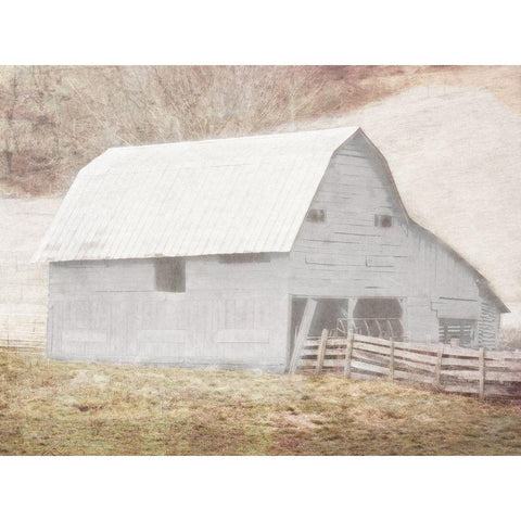 White Barn Black Modern Wood Framed Art Print by Villa, Mlli