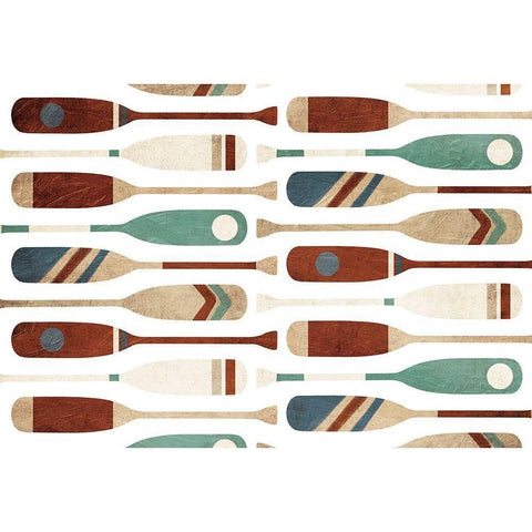 More Oars Turned White Modern Wood Framed Art Print by Villa, Mlli