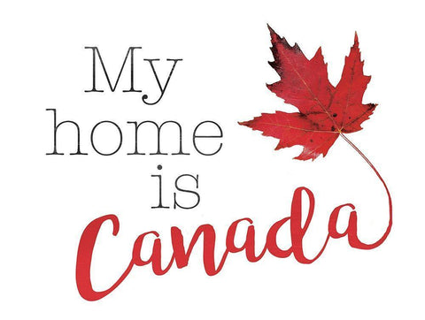 Home Is Canada Black Ornate Wood Framed Art Print with Double Matting by Villa, Mlli