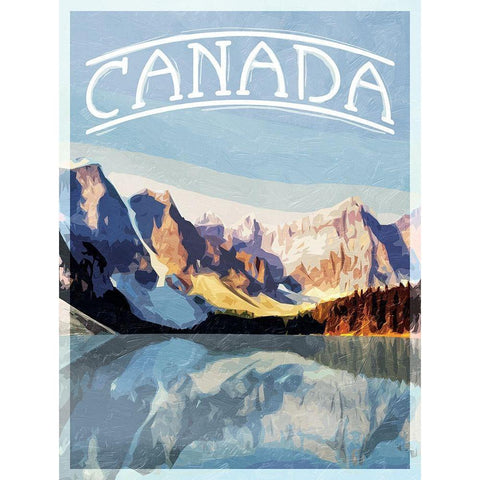 Canada Mountains White Modern Wood Framed Art Print by Villa, Mlli