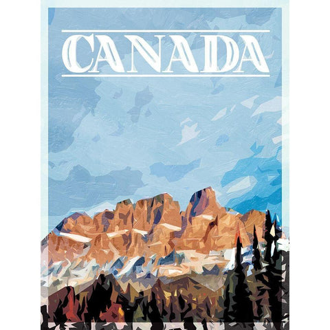 Canada Mountains Mate White Modern Wood Framed Art Print by Villa, Mlli