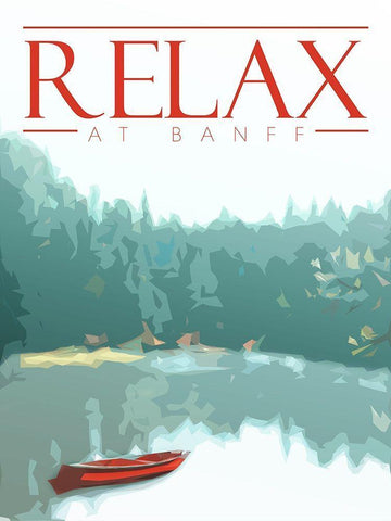 Relax At Banff White Modern Wood Framed Art Print with Double Matting by Villa, Mlli