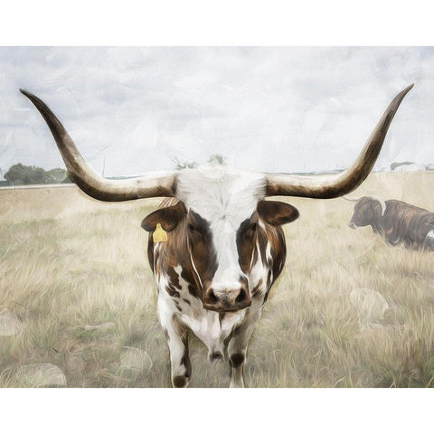 Steer the Herd White Modern Wood Framed Art Print by Villa, Milli