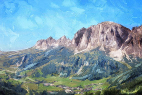 Mountain In The Distance White Modern Wood Framed Art Print with Double Matting by Villa, Mlli