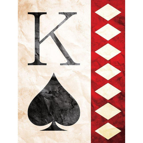 King Of Spades Black Modern Wood Framed Art Print with Double Matting by Villa, Mlli