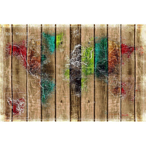 Colorful World Black Modern Wood Framed Art Print by Villa, Mlli