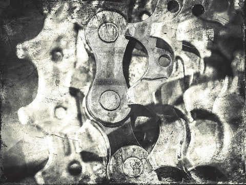 Industrial Close Up Mate Black Ornate Wood Framed Art Print with Double Matting by Villa, Mlli