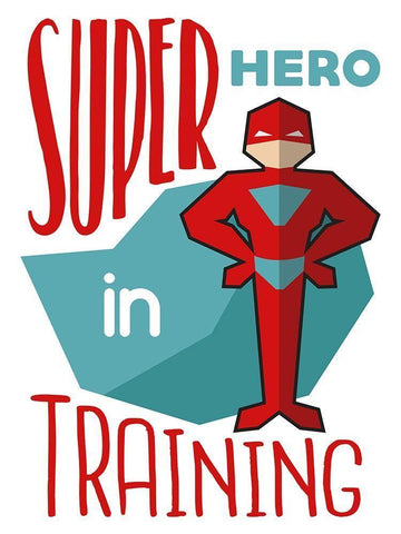 Super Hero White Modern Wood Framed Art Print with Double Matting by Villa, Milli