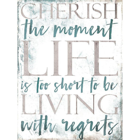 Cherish Life Black Modern Wood Framed Art Print with Double Matting by Villa, Mlli