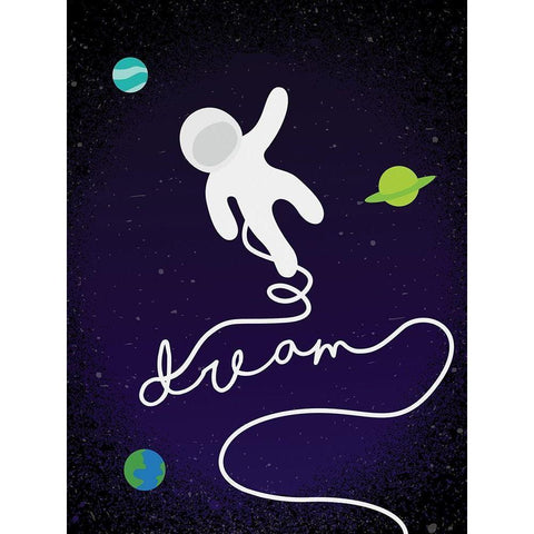 Space Dream Black Modern Wood Framed Art Print by Villa, Mlli