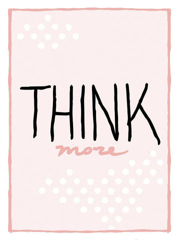 Think More White Modern Wood Framed Art Print with Double Matting by Villa, Mlli
