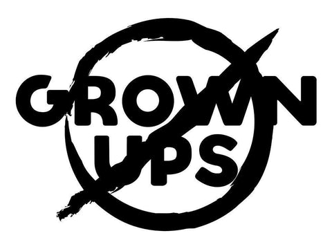 Grown Ups White Modern Wood Framed Art Print with Double Matting by Villa, Mlli