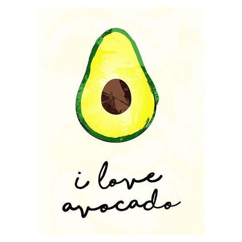 I Love Avocado Black Modern Wood Framed Art Print with Double Matting by Villa, Mlli