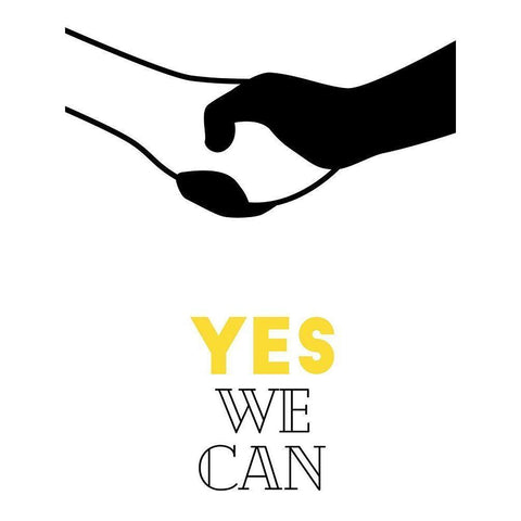 Yes We Can Black Modern Wood Framed Art Print with Double Matting by Villa, Mlli