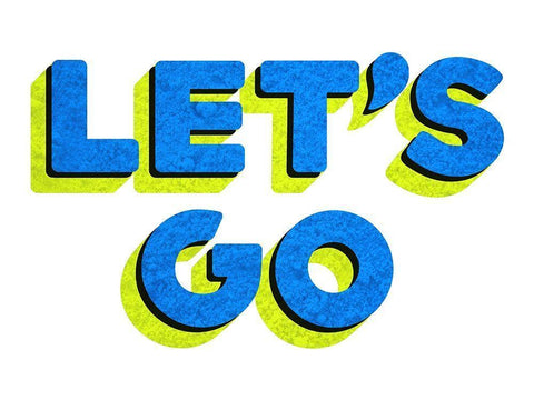Lets Go White Modern Wood Framed Art Print with Double Matting by Villa, Mlli