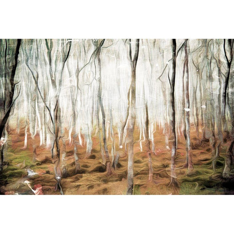 Lots A Trees Black Modern Wood Framed Art Print with Double Matting by Villa, Mlli