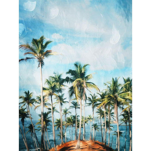 Beach Palm Out White Modern Wood Framed Art Print by Villa, Mlli