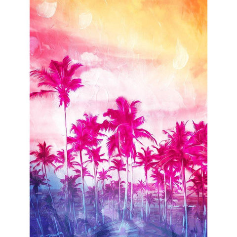 Beach Palm Out Brights White Modern Wood Framed Art Print by Villa, Mlli