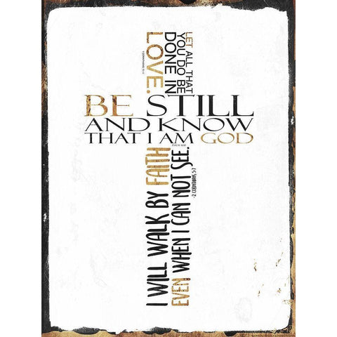 Quoted Cross White Modern Wood Framed Art Print by Villa, Mlli