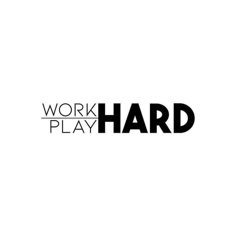 Work Hard Play Hard Gold Ornate Wood Framed Art Print with Double Matting by Villa, Mlli