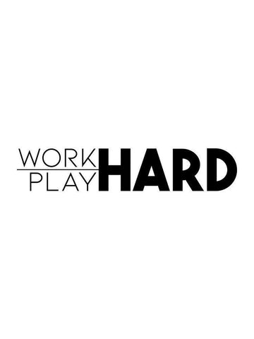 Work Hard Play Hard Black Ornate Wood Framed Art Print with Double Matting by Villa, Mlli