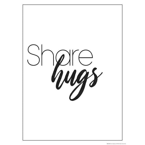 Share Hugs Black Modern Wood Framed Art Print with Double Matting by Villa, Mlli