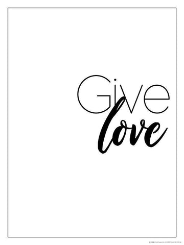 Give Love White Modern Wood Framed Art Print with Double Matting by Villa, Mlli