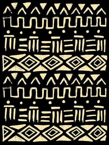 Wood Tribe Cream Black Ornate Wood Framed Art Print with Double Matting by Villa, Mlli