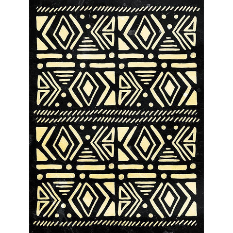 Tribal Directions Cream Black Modern Wood Framed Art Print with Double Matting by Villa, Mlli