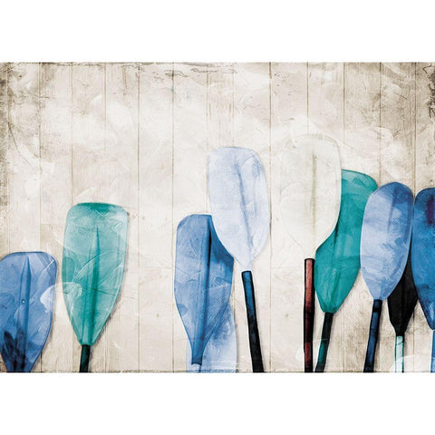 Paddles Against the Wall Gold Ornate Wood Framed Art Print with Double Matting by Villa, Mlli